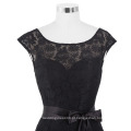 Kate Kasin Cap Sleeve Crew Neck V-Back Black Lace Ball Gown Evening Prom Party Dress 8 Tamanho US 2 ~ 16 KK000203-1